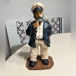 Nautical Captain Figurine in Navy and Cream